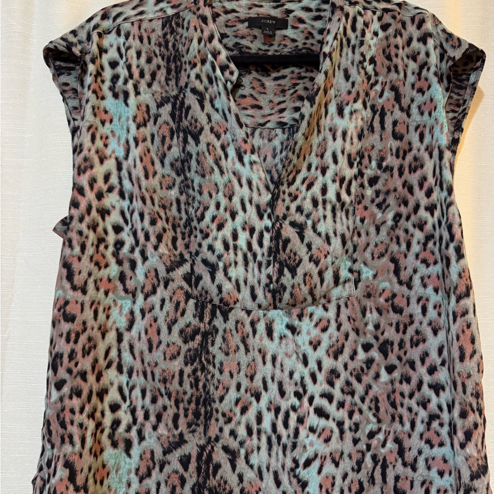 J. Crew Multicolor Animal Print Blouse